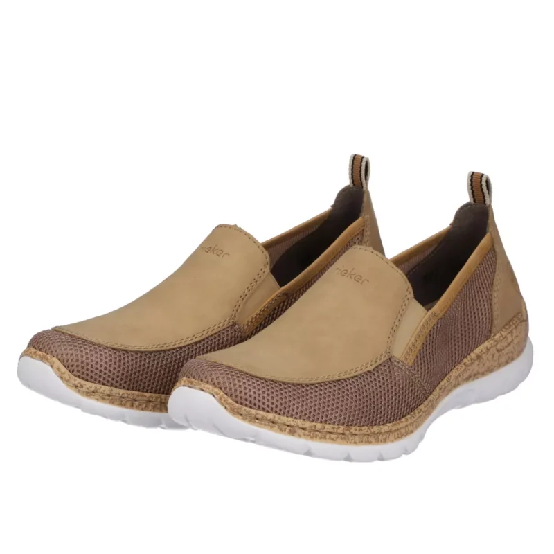 MOKASYNY RIEKER N4275/64 BEIGE - obrazek 3