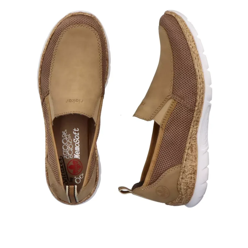 MOKASYNY RIEKER N4275/64 BEIGE - obrazek 2