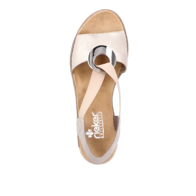 SANDAŁY RIEKER 624H6/60 BEIGE - obrazek 7