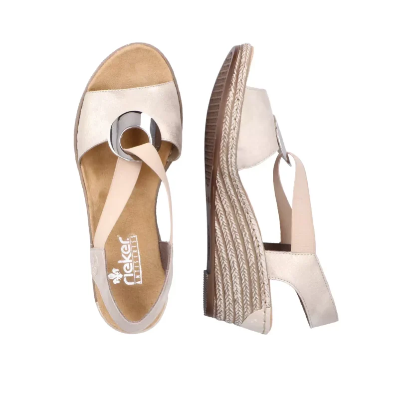 SANDAŁY RIEKER 624H6/60 BEIGE - obrazek 3