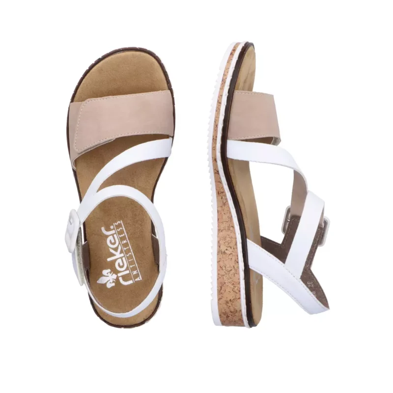 SANDAŁY RIEKER V3660/60 BEIGE - obrazek 2
