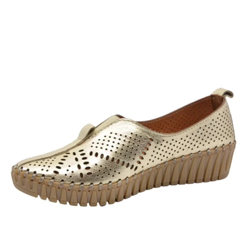 MOKASYNY LA STRADA 398.332.28 METALIC GOLD - obrazek 4