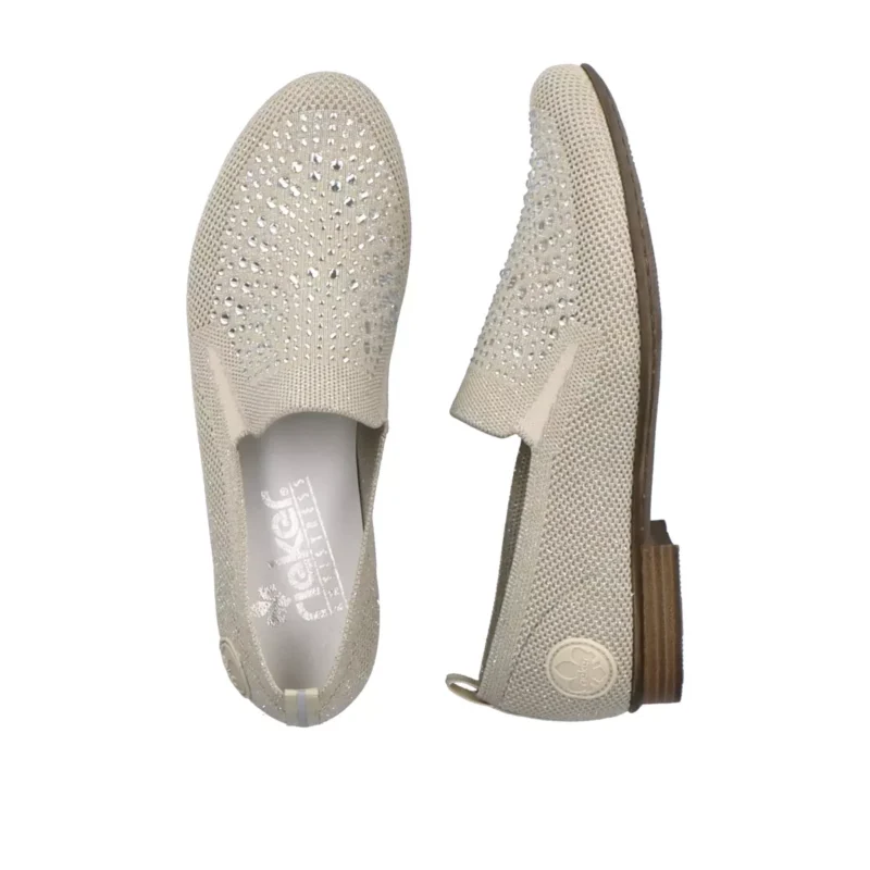 MOKASYNY RIEKER 51989/64 BEIGE - obrazek 2