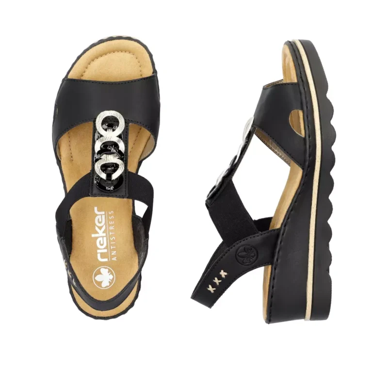 SANDAŁY RIEKER 67498/00 SCHWARZ - obrazek 2