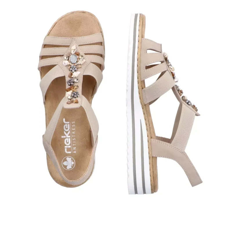 SANDAŁY RIEKER V0649/62 BEIGE - obrazek 2