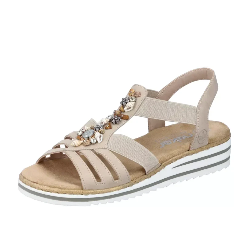 SANDAŁY RIEKER V0649/62 BEIGE - obrazek 10