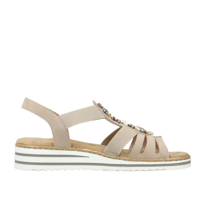 SANDAŁY RIEKER V0649/62 BEIGE - obrazek 9
