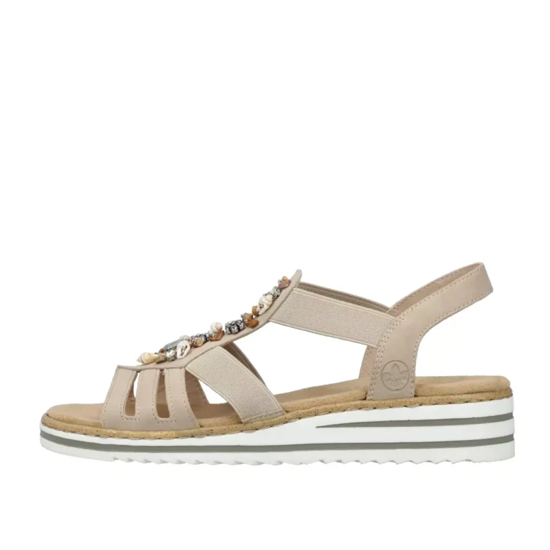 SANDAŁY RIEKER V0649/62 BEIGE - obrazek 6