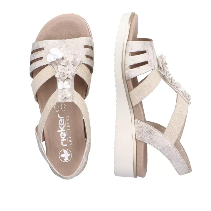 SANDAŁY RIEKER V3788/60 BEIGE - obrazek 2