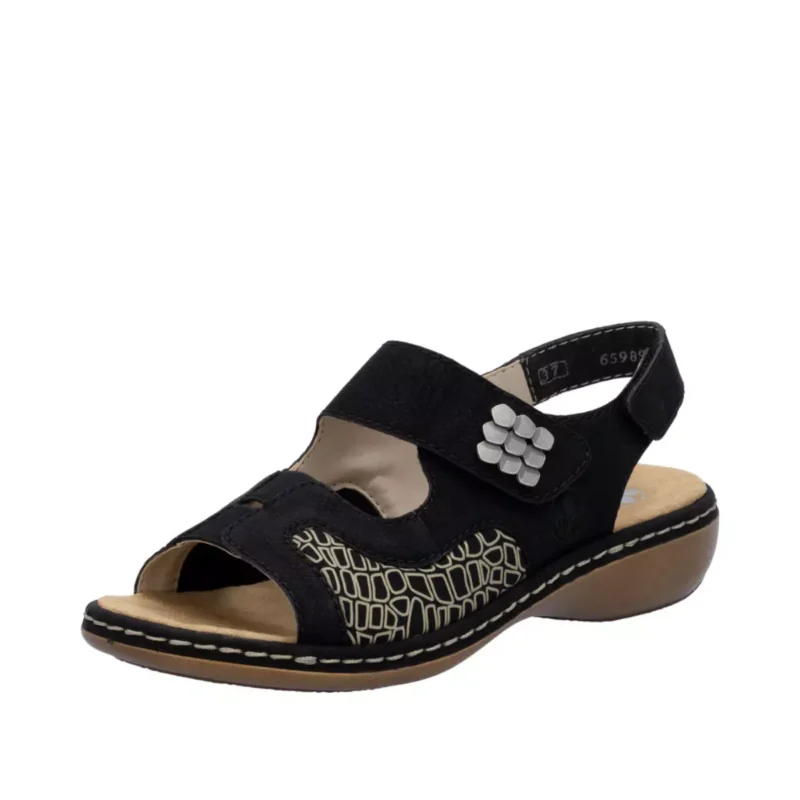 SANDAŁY RIEKER 65989/01 SCHWARZ - obrazek 11