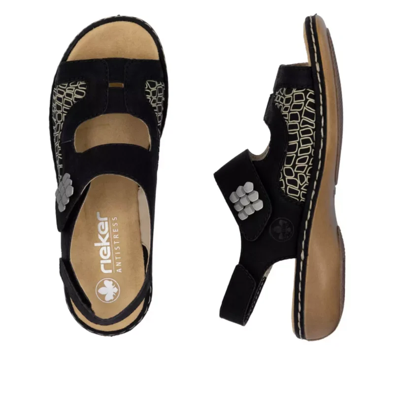 SANDAŁY RIEKER 65989/01 SCHWARZ - obrazek 3