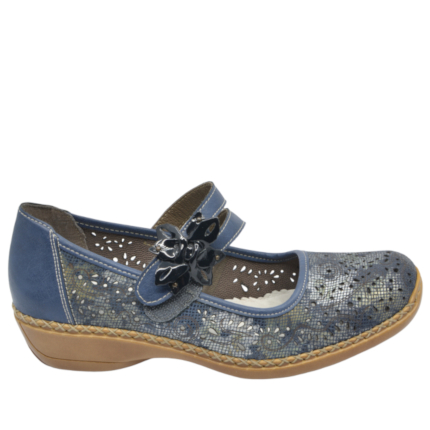 CZÓŁENKA RIEKER 41372/90 BLAU KOMBI - obrazek 3