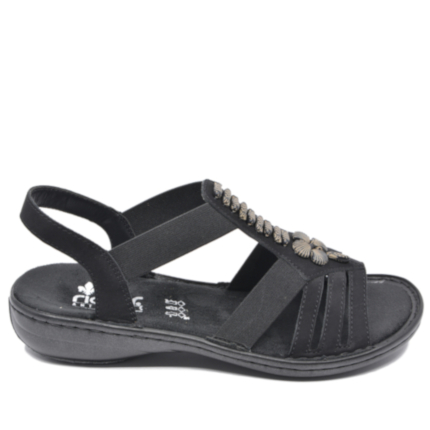 SANDAŁY RIEKER 60806/00 SCHWARZ - obrazek 3