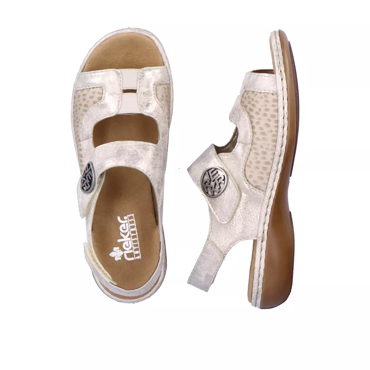 SANDAŁY RIEKER 65989/90 BEIGE - obrazek 3