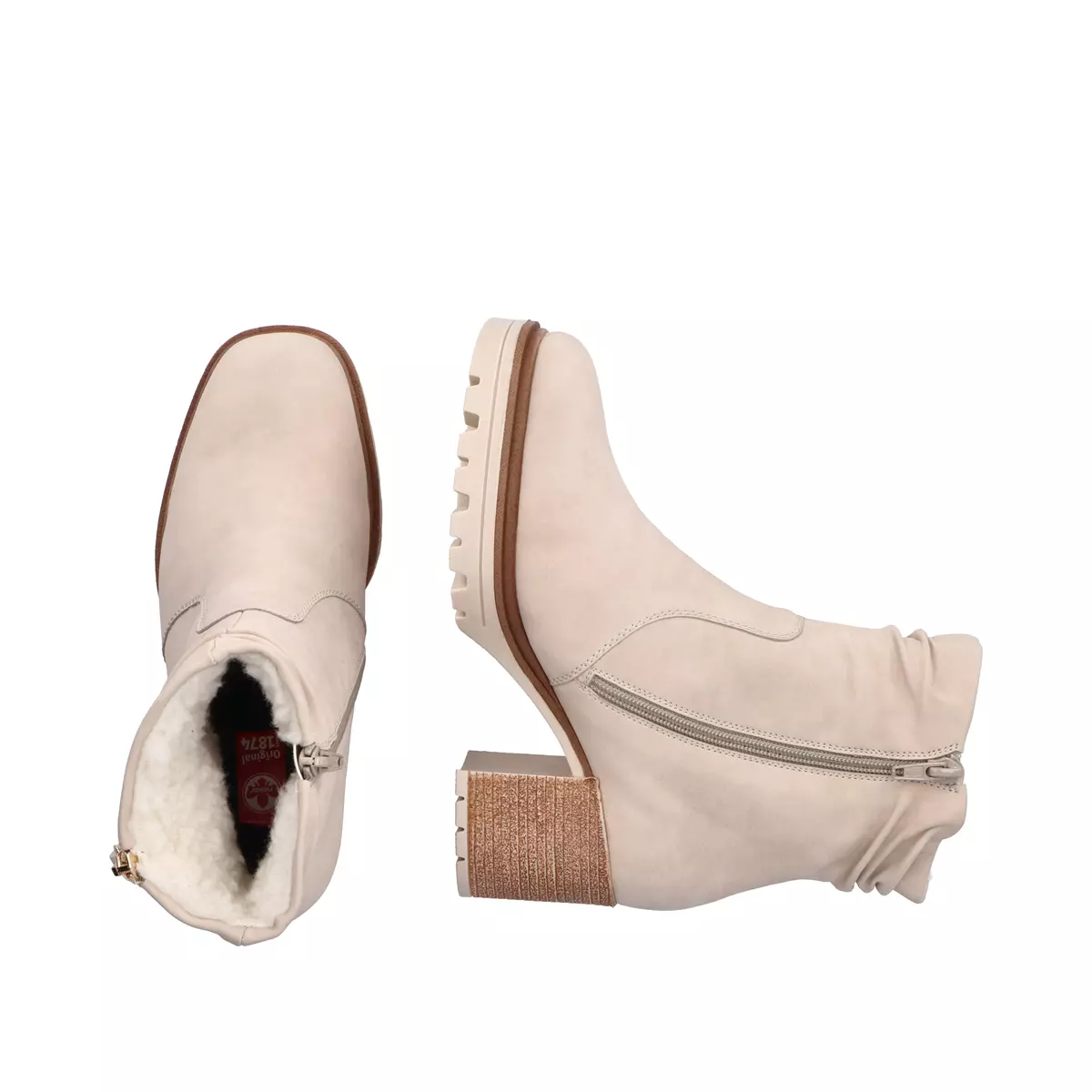 BOTKI RIEKER Y9041/60 BEIGE - obrazek 3