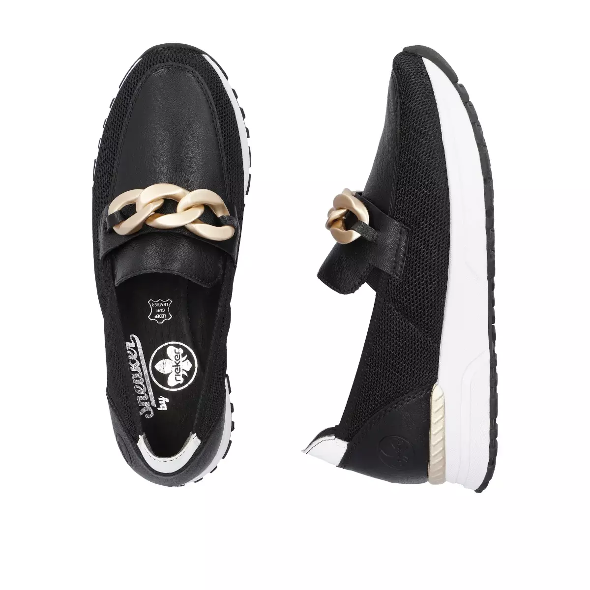 MOKASYNY RIEKER N7458/00 SCHWARZ - obrazek 2