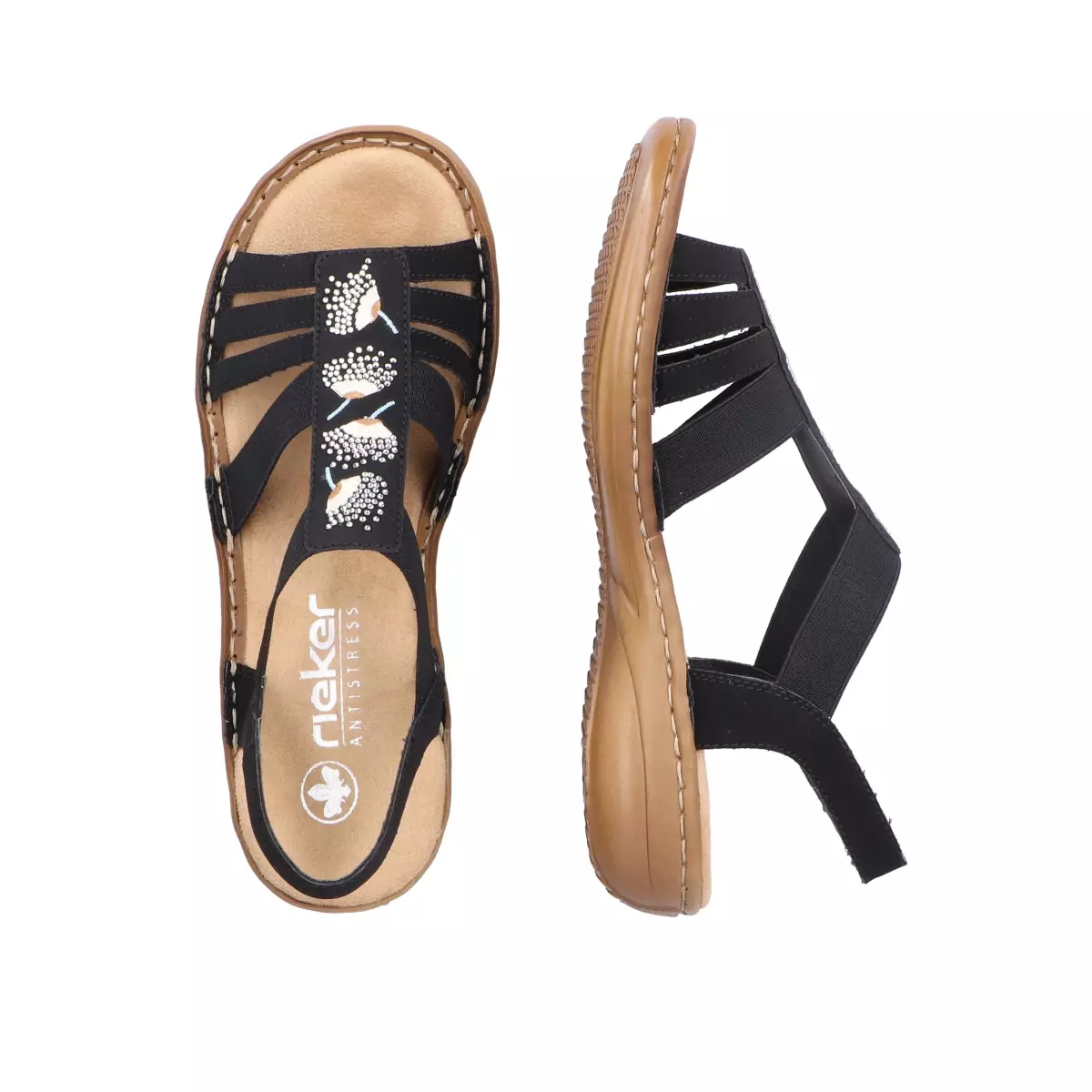 SANDAŁY RIEKER 60875/00 SCHWARZ - obrazek 2