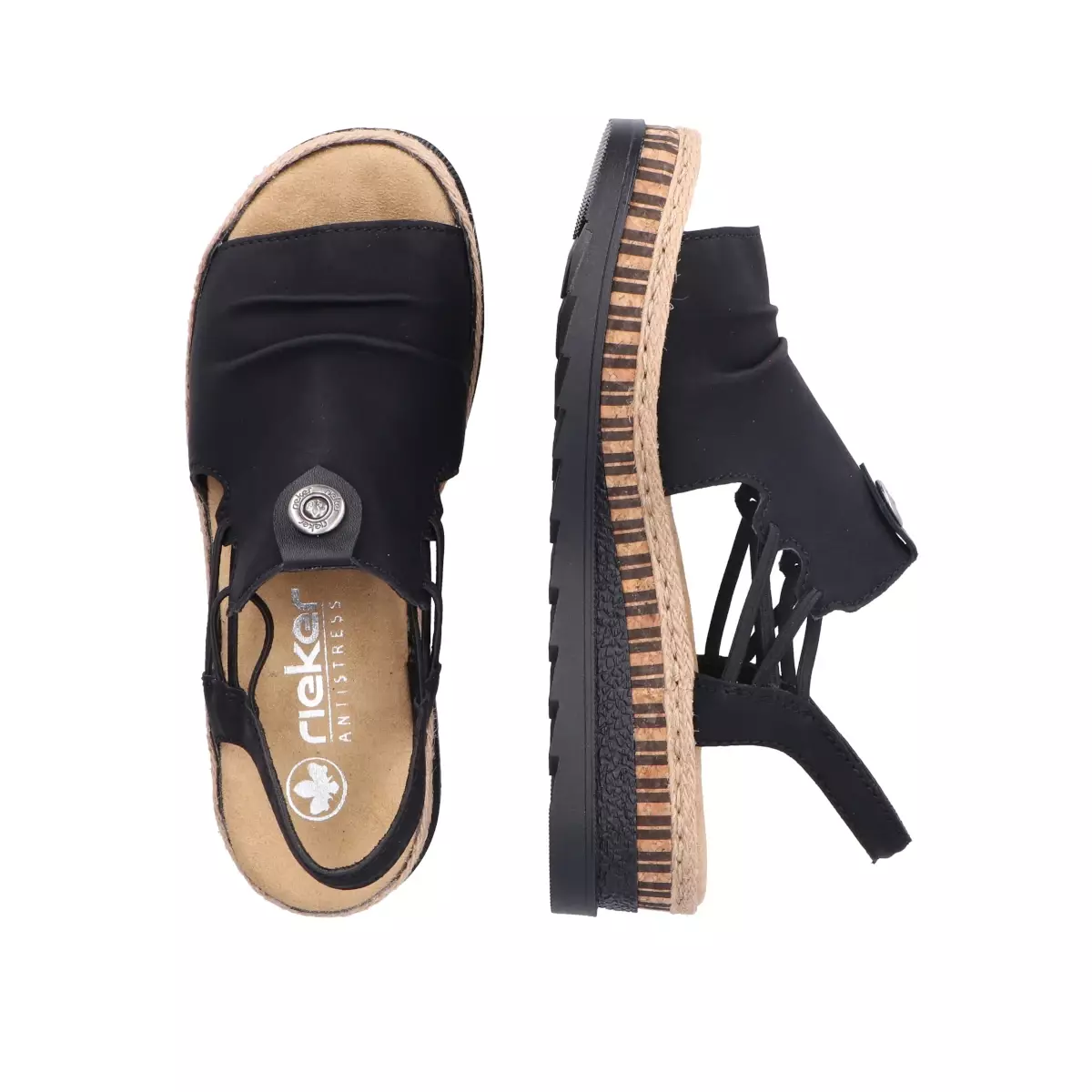 SANDAŁY RIEKER V7972/00 SCHWARZ - obrazek 2