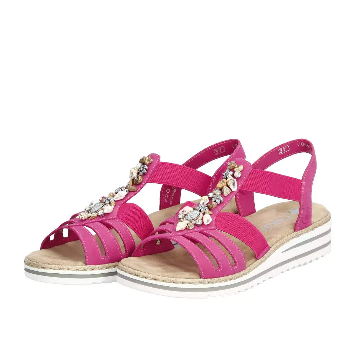 SANDAŁY RIEKER V0649/31 MAGENTA - obrazek 3