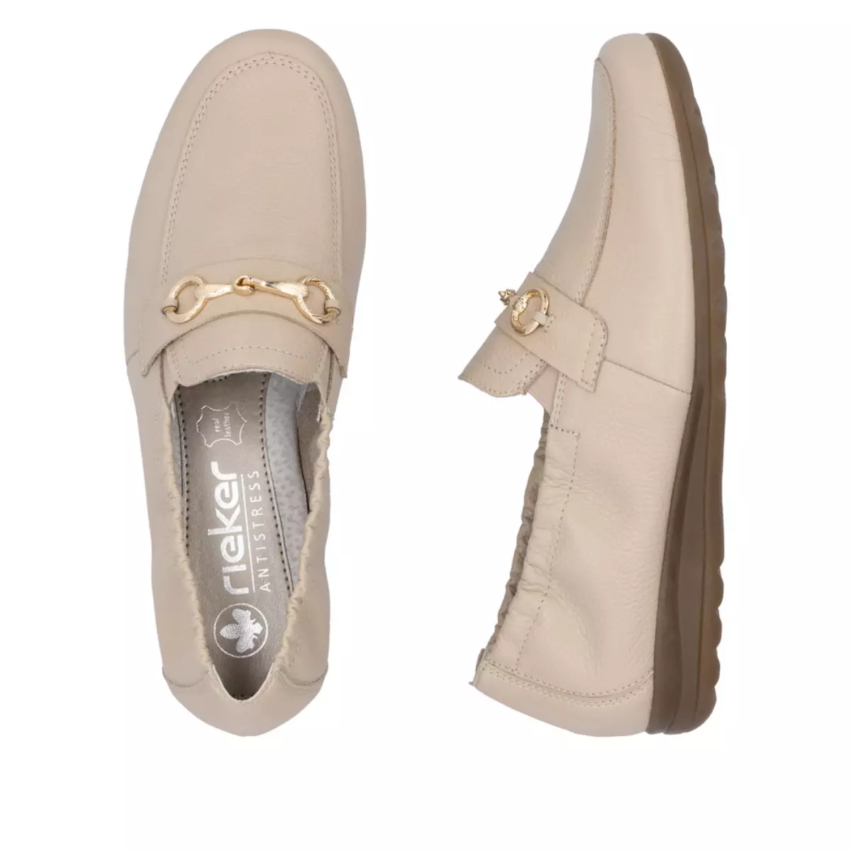 MOKASYNY RIEKER L9354/60 BEIGE - obrazek 3