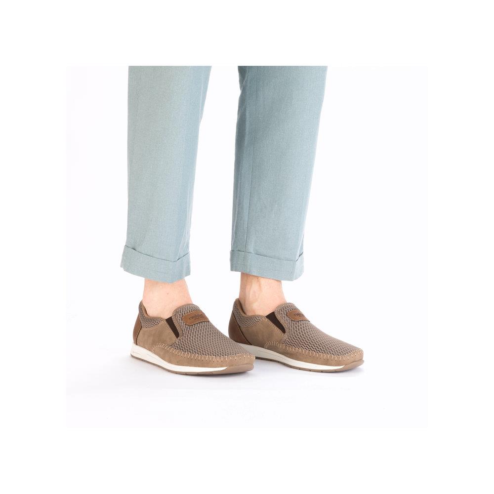 MOKASYNY RIEKER 11954/64 BEIGE - obrazek 3