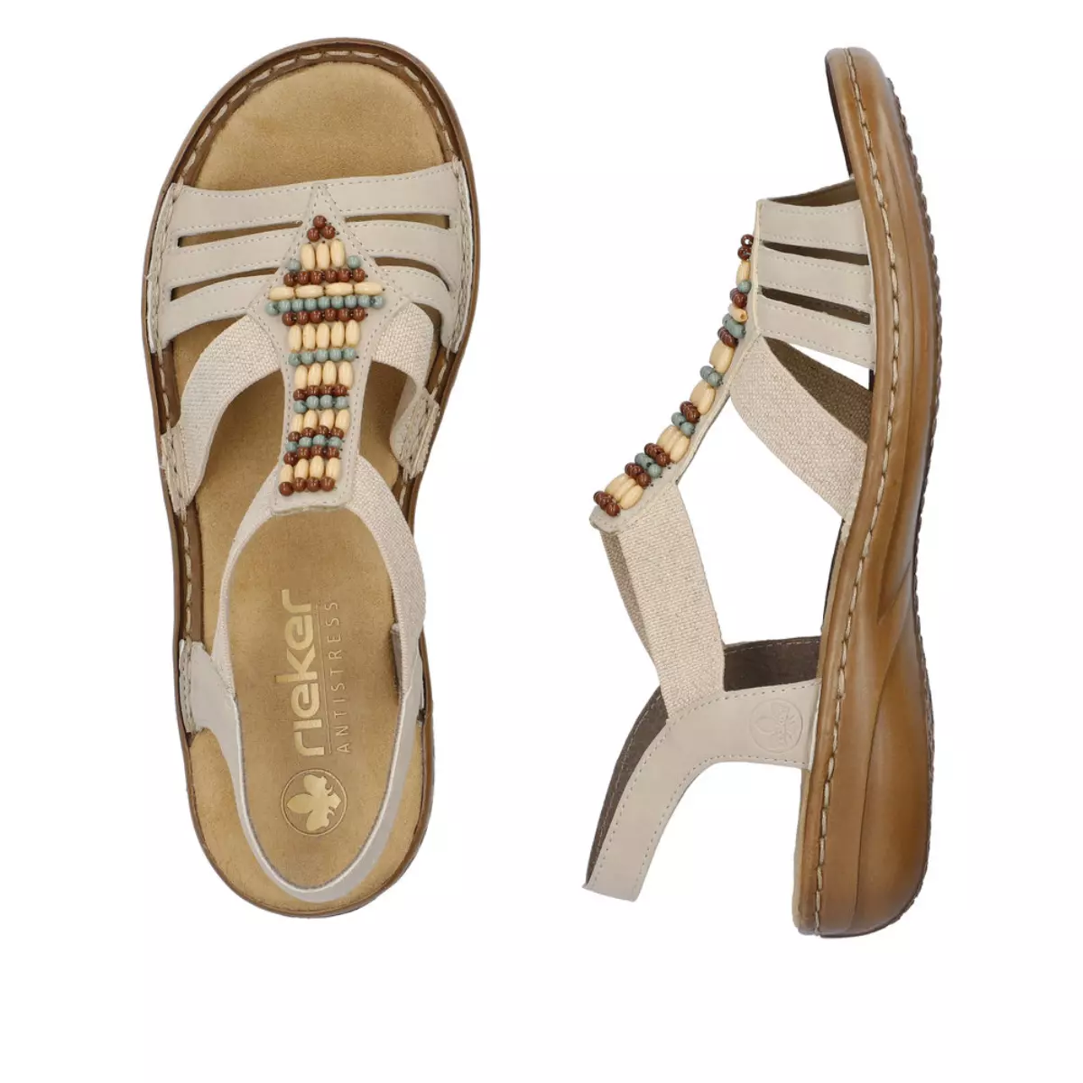 SANDAŁY RIEKER 60851/62 BEIGE - obrazek 3