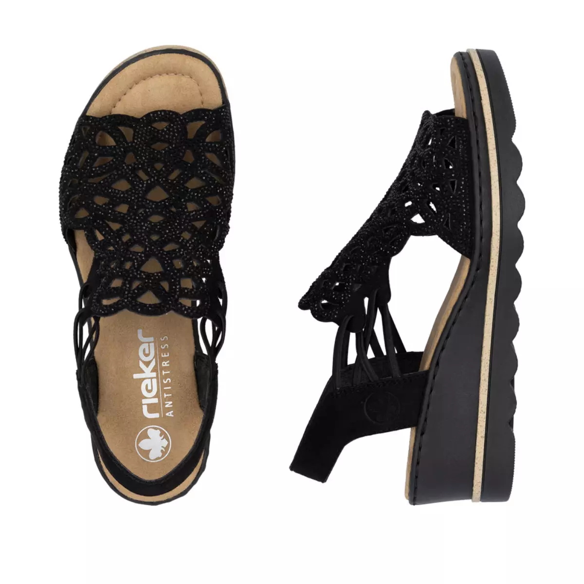 SANDAŁY RIEKER 67465/00 SCHWARZ - obrazek 3