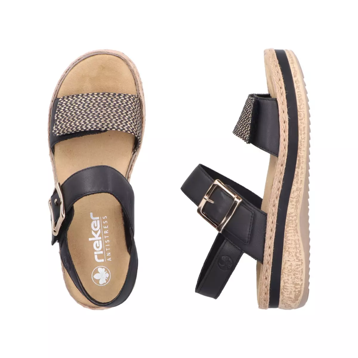 SANDAŁY RIEKER V0951/00 SCHWARZ - obrazek 4