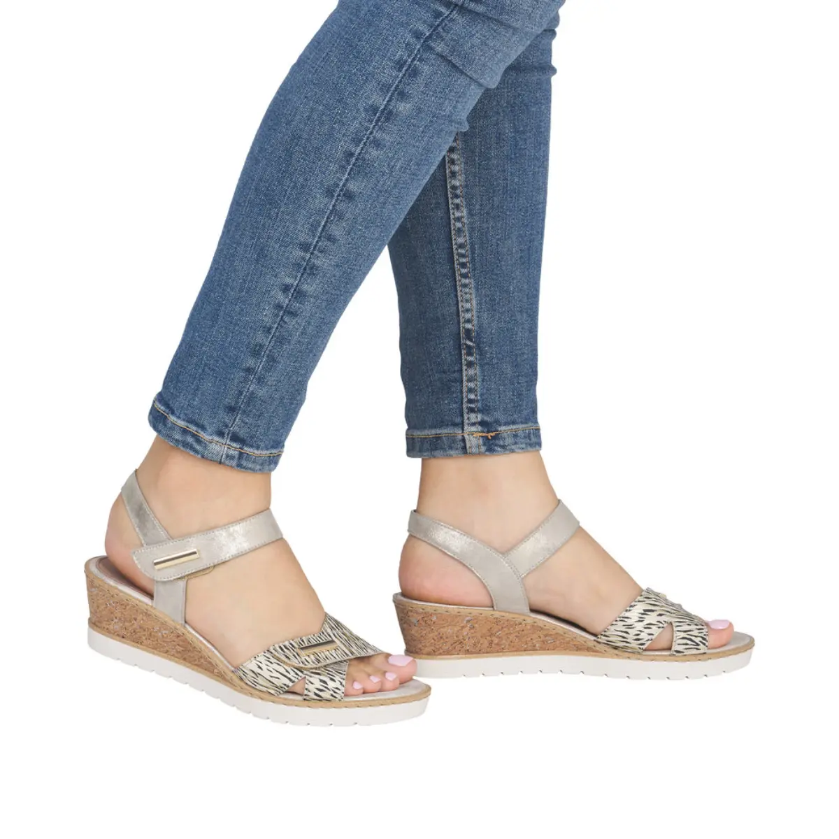 SANDAŁY REMONTE R6266/90 GOLD - obrazek 2