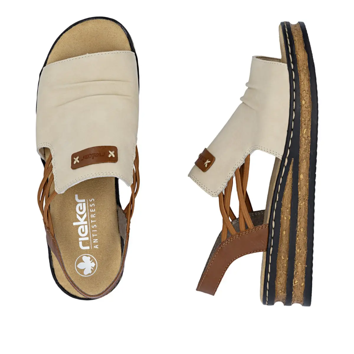 SANDAŁY RIEKER 62962/60 BEIGE - obrazek 3