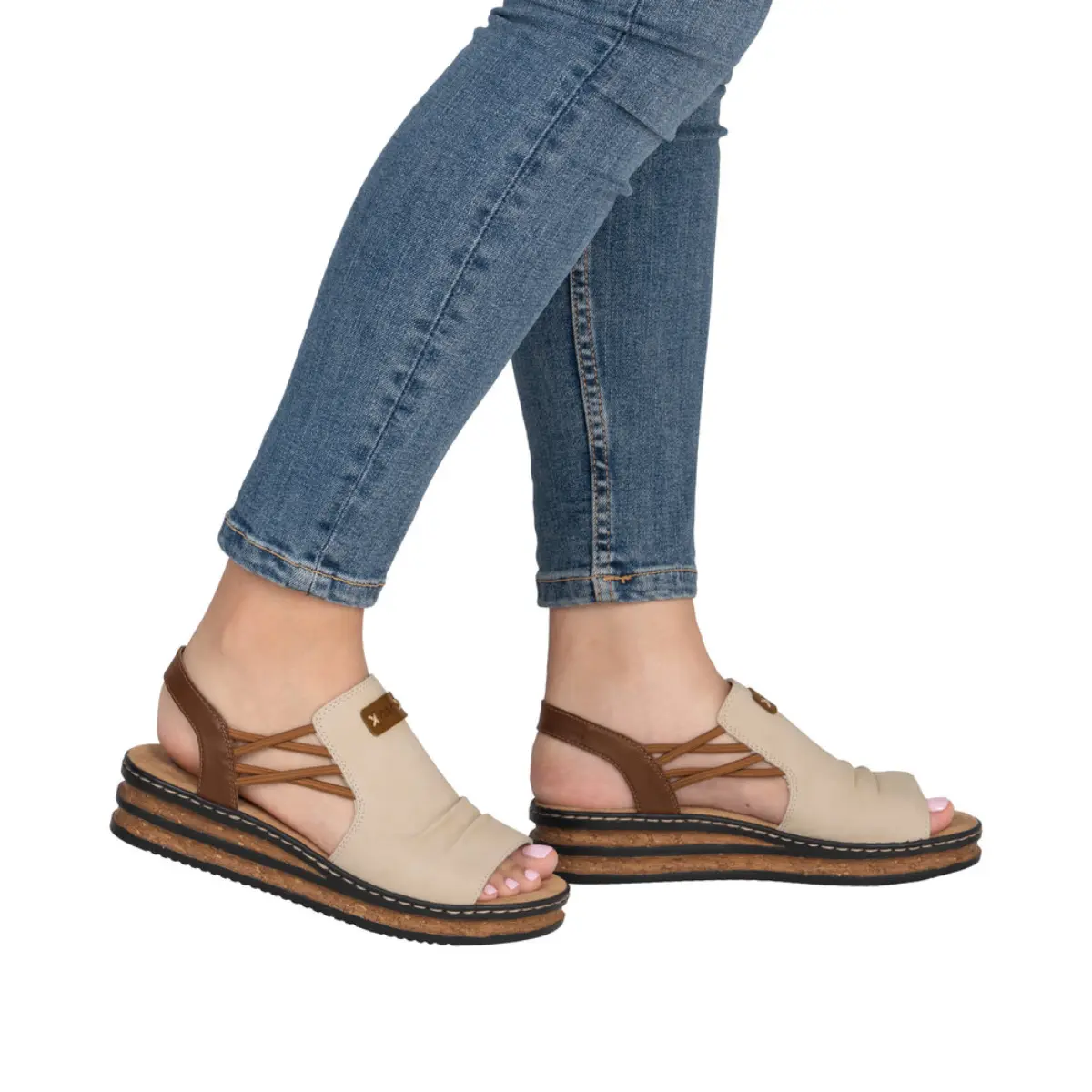 SANDAŁY RIEKER 62962/60 BEIGE - obrazek 2