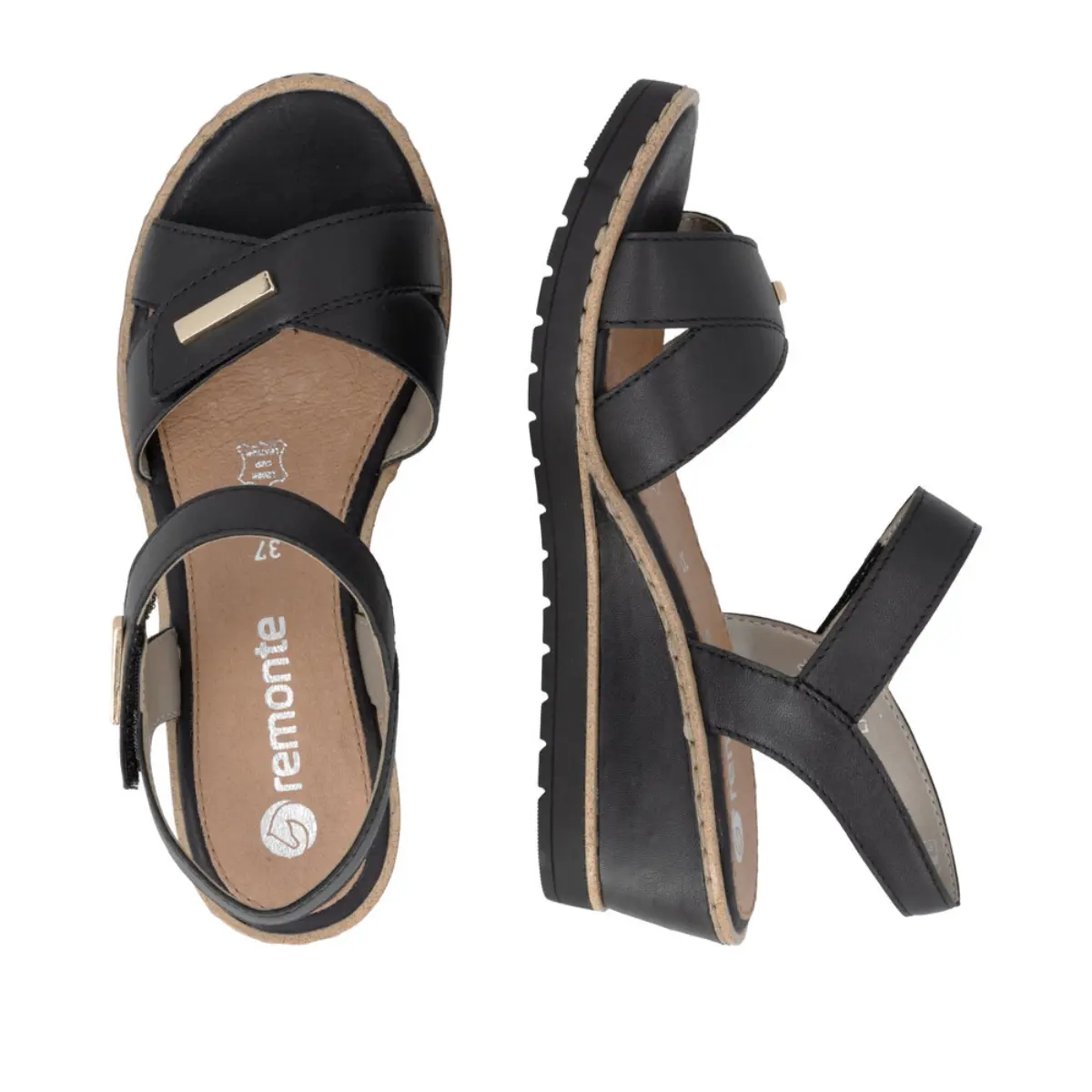 SANDAŁY REMONTE R6266/01 SCHWARZ - obrazek 3