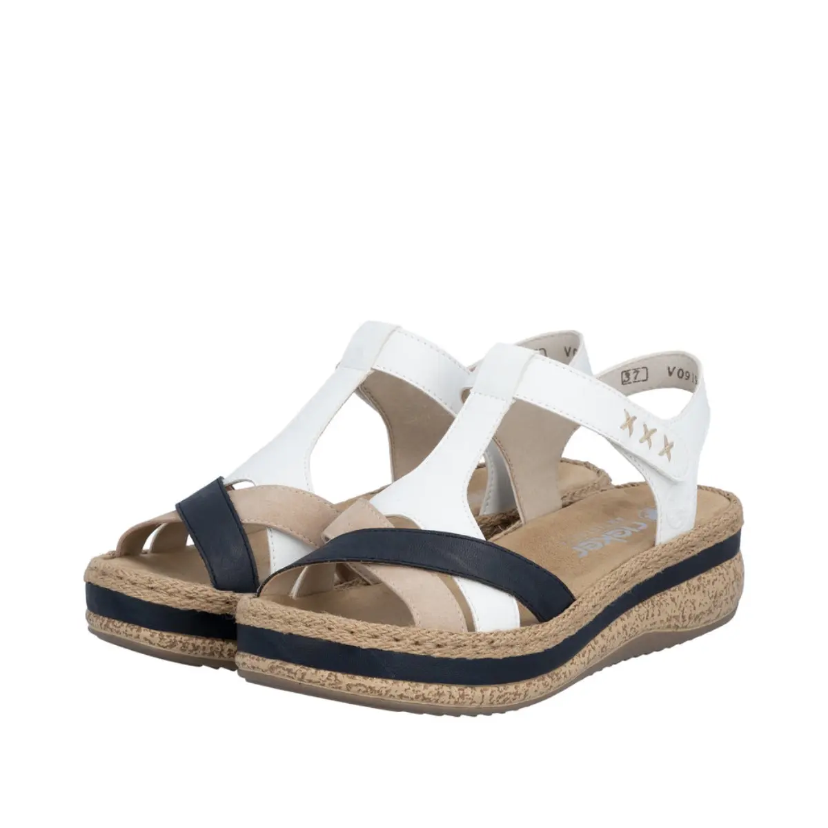 SANDAŁY RIEKER V0919/81 WEISS - obrazek 4