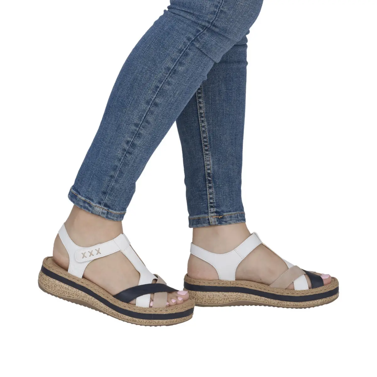 SANDAŁY RIEKER V0919/81 WEISS - obrazek 2